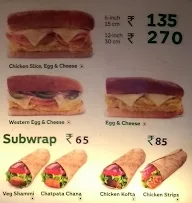 Subway menu 8