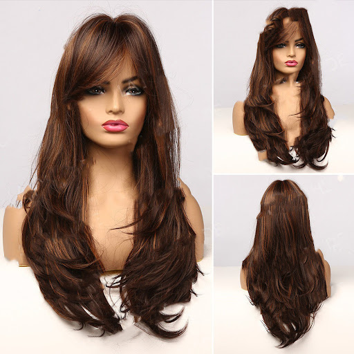 Title 4, Eight-character Bangs Wig with Slightly Curly H...