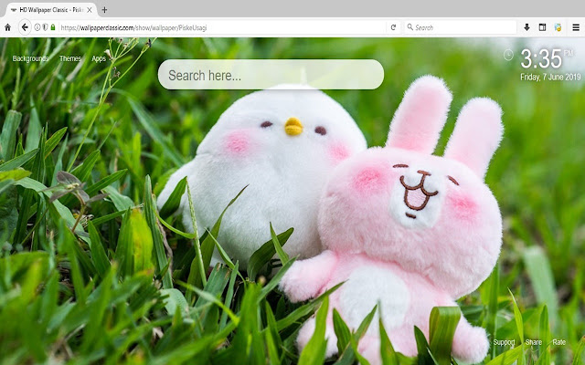 Papel de parede HD de Piske e Usagi New Tab Themes