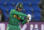 Quinton de Kock of the Proteas plays a shot in the 2022 ICC Men's T20 World Cup match against Zimbabwe at Blundstone Arena in Hobart, Australia on October 24 2022.