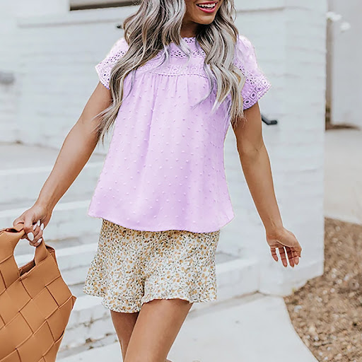 Title 3, Woven Pompom Short-sleeved Casual Shirt