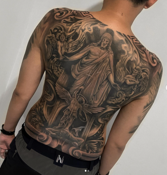 Religious Back Tattoo