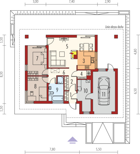 Tori III G1 ECONOMIC wersja B - Rzut parteru