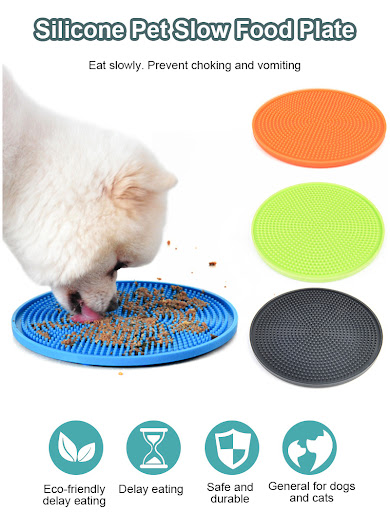 Title 1, Silicone Pet Bowl Dog Licking Mat Slow Feeder A...