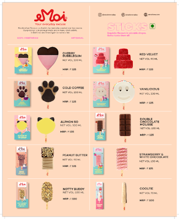 Emoi - Artisanal Ice Creams & Gelato menu 