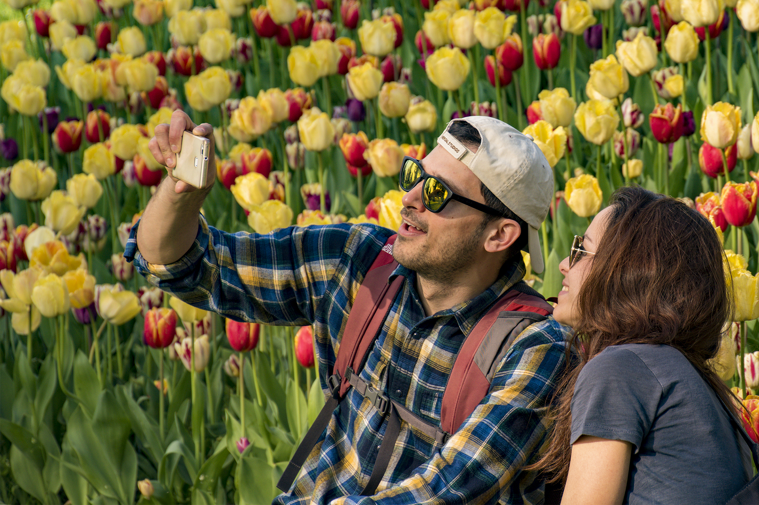 Selfie e tulipani di Nefti-Monica