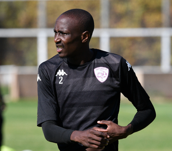 Sekhukhune United defender Nyiko Mobbie during their training session at Johannesburg Stadium.