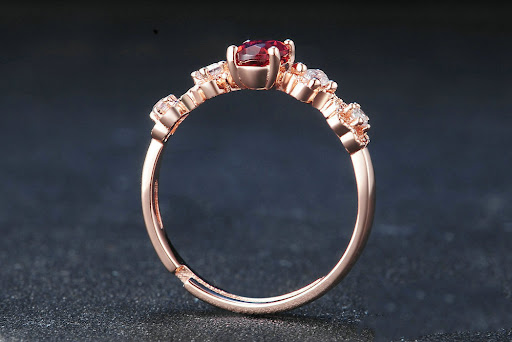 Title 4, 925 Sterling Silver Ring For Women Red Garnet, ...