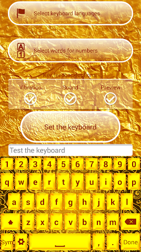 Gold Keyboard Theme