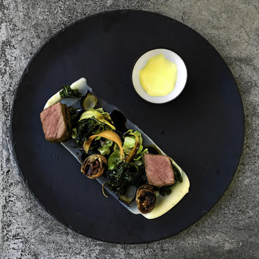 Terroir's new menu includes dry-aged Angus beef sirloin with celeriac, kale and brisket croustillant.