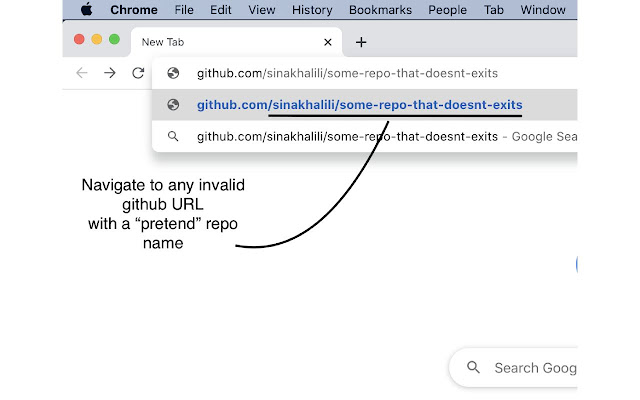 Github repo from URL chrome extension