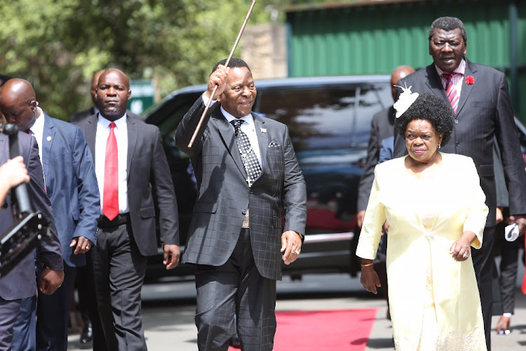 KIng Goodwill Zwelithini arriving at the opening of the KZN legislature in PMB.