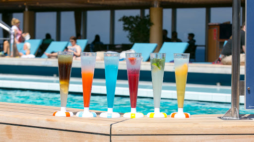 Colorful tropical drinks ready for quaffing on Holland America's ms Westerdam. 