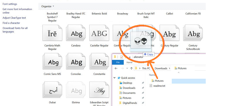 How to install fonts using drag and drop Option