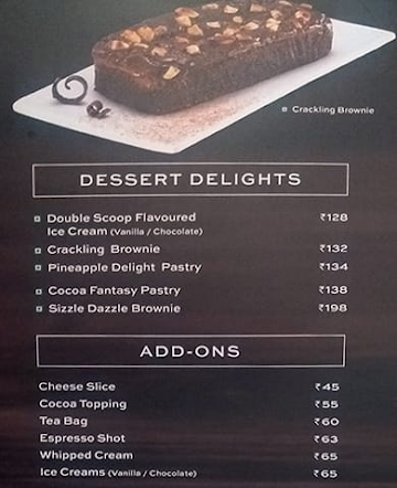 Cafe Coffee Day menu 