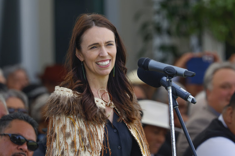 New Zealand Prime Minister Jacinda Ardern speaks during Rātana Celebrations on January 24 2023 in Whanganui, New Zealand. Picture: GETTY IMAGES/HAGEN HOPKINS