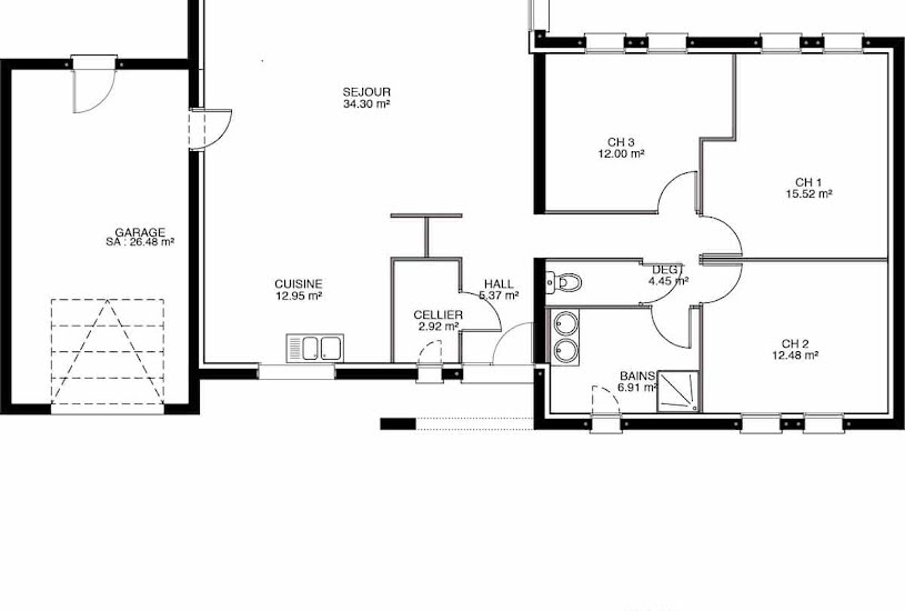  Vente Terrain + Maison - Terrain : 385m² - Maison : 85m² à Vertou (44120) 