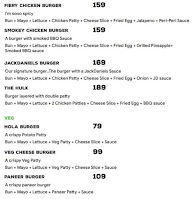 Bunnies Burger menu 2