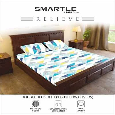 Smartle Double Bedsheet Bunt Blue Pack Of 1