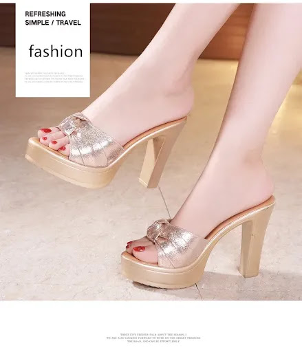 Title 6, New Fashion Outer Wear Thick-heel Platform Open...