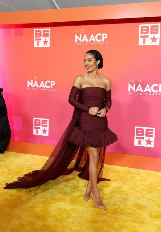 Yara Shahidi attends the 54th NAACP Image Awards at Pasadena Civic Auditorium.