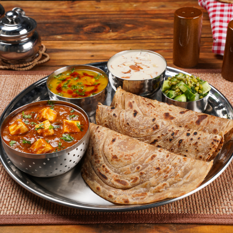 Masala Paneer Paratha Executive Thali