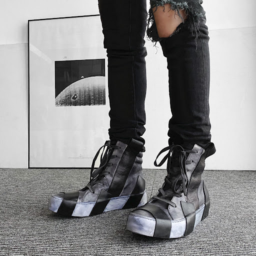 Title 6, Mens Leather Casual High Top Shoes Stylish hig...