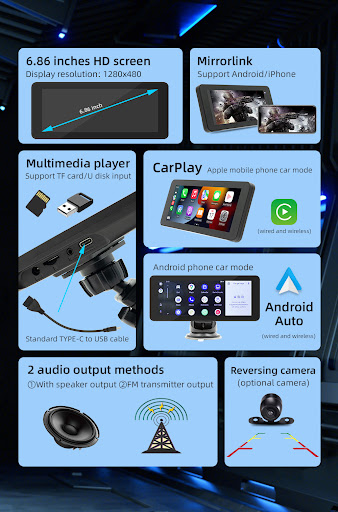 Title 5, Portable Wireless 6.86-inch Multimedia Vehicle ...