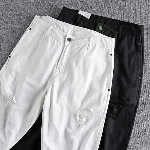 Title 11, Mens Loose Washed-out Big Ripped Jeans for ult...