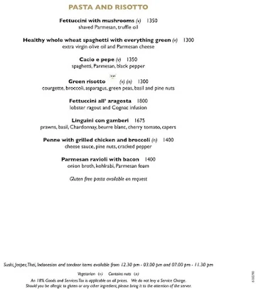 360Deg - The Oberoi menu 