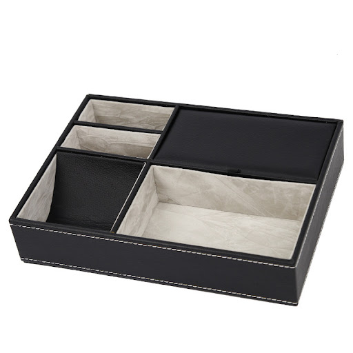 Title 5, Faux Leather Valet Tray Nightstand or Dresser T...