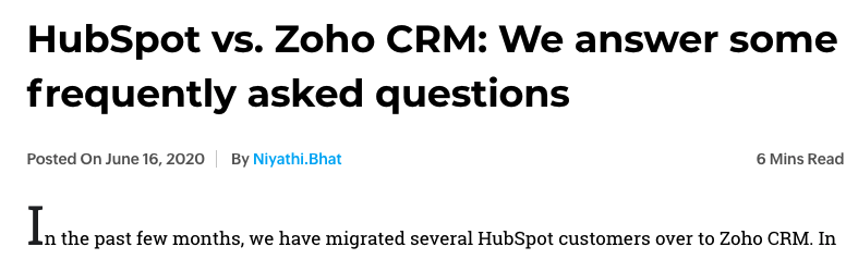 HubSpot vs. Zoho for Real Estate FAQs