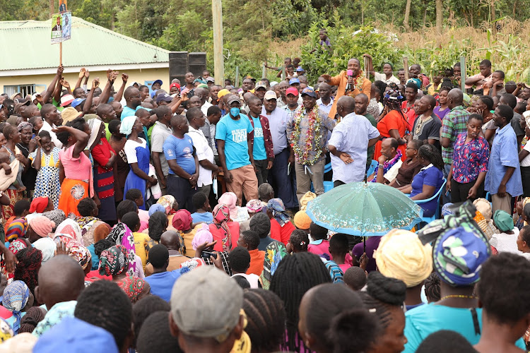 Governor Wilber Ottichilo meeting his supporters in Emuhaya