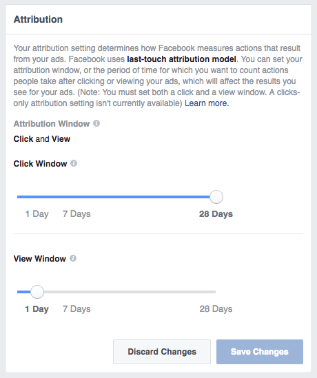 facebook attribution window