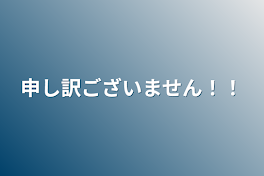 申し訳ございません！！