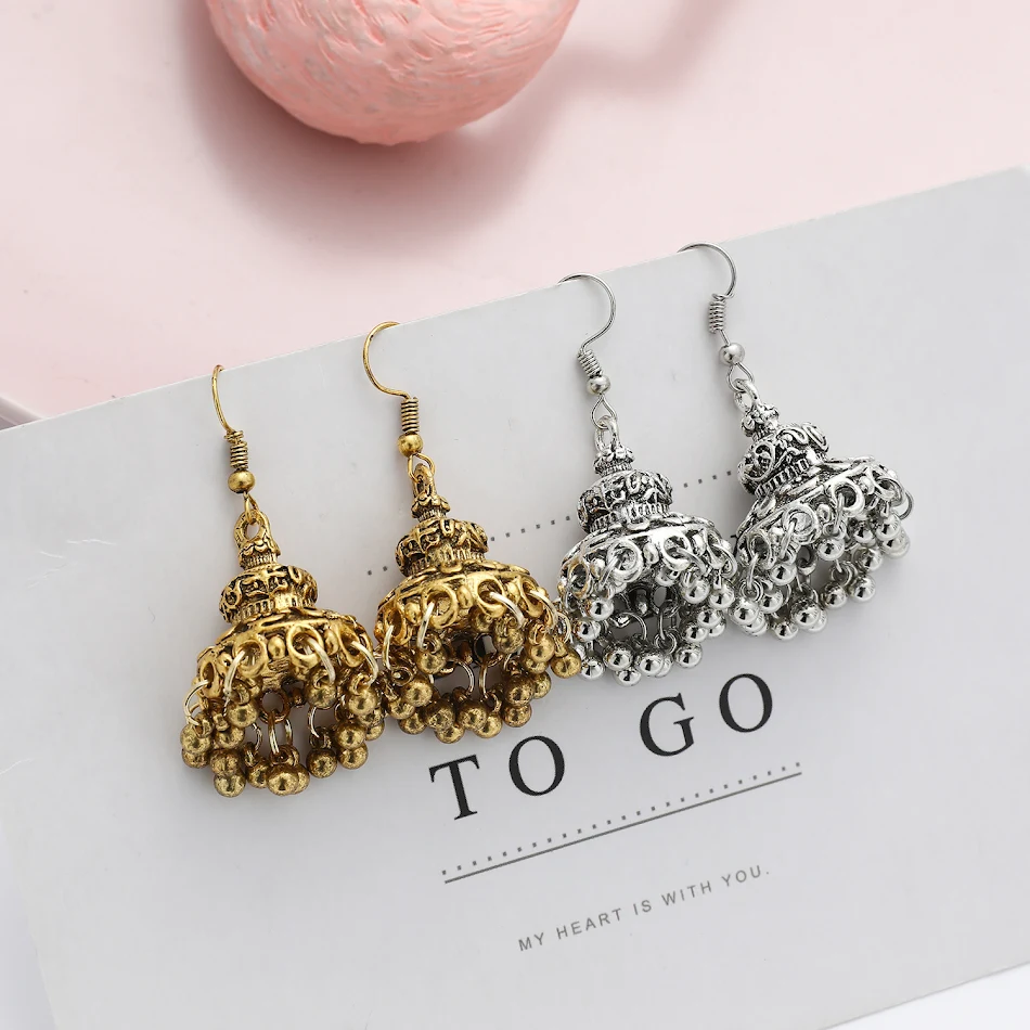 Boucles d'oreilles Style Ethnique Rétro Alliage Cloche, Bijoux Femme, Accessoires Vintage, Élégance Bohème, Sonorité Unique, Cadeau Idéal