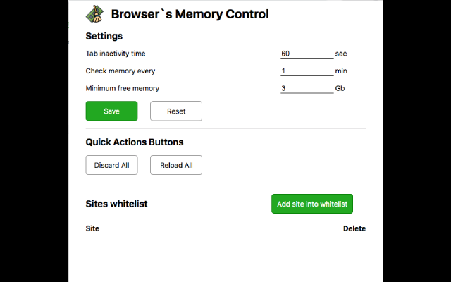 Browser Memory Control Preview image 0