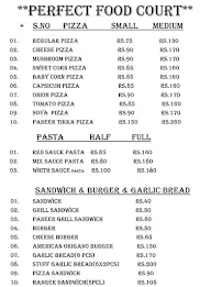 Perfect Food Court menu 1