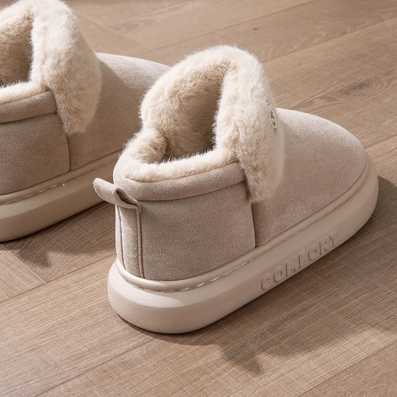 Botas de nieve de invierno con plataforma y tacón cubierto, zapatillas de algodón para mujer, nuevas y abrigadas para el frío.