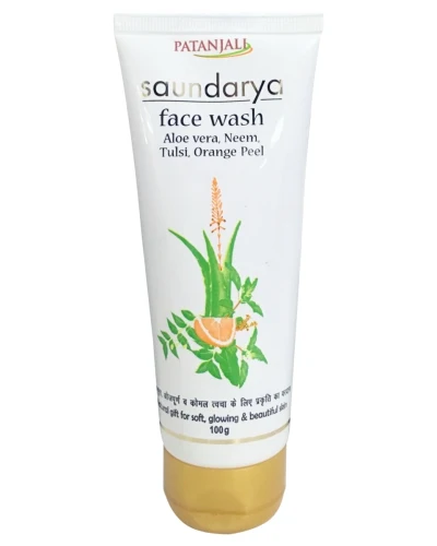 Patanjali Saundarya Face Wash (Aloevera, Neem, Tulsi, Orange Peel) - 100 gm