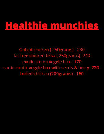 Eat Healthie menu 