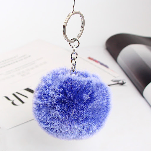 Title 11, 20 Colors Fluffy Fur Pom Pom Keychain Soft Faux...