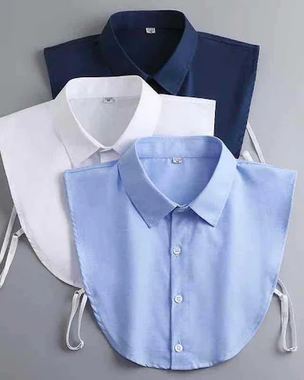 Men'S Fake Shirt Half Body Collars Professional Wear Whit... - 0