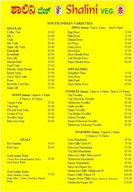 Shalini Veg menu 2