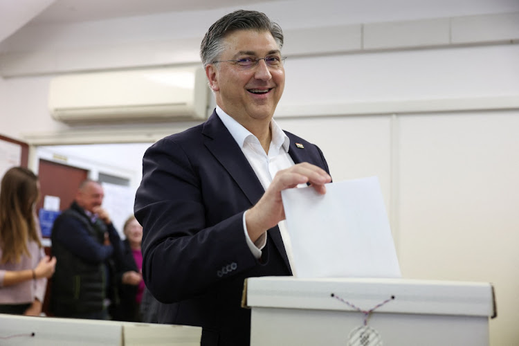 Croatian Prime Minister HDZ president Andrej Plenkovic votes in the parliamentary election at a polling station in Zagreb, Croatia, April 17 2024. Picture: REUTERS/Marko Djurica