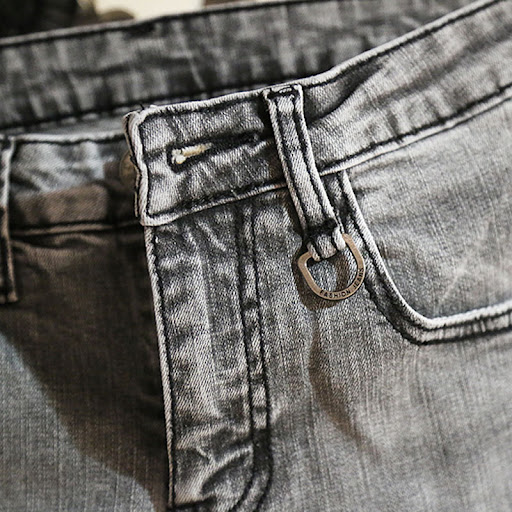 Title 5, Smoky gray ripped hole fashion trendy warm men...