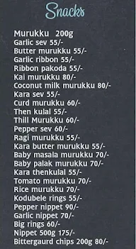 Sri Bharani Mixtures menu 2