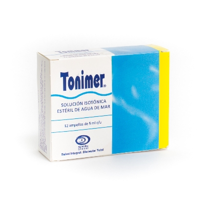 Solución Isotónica Esteril de Agua de Mar Tonimer 5Ml 12 Ampollas Este producto contiene 12 Ampollas 5ml cada una 