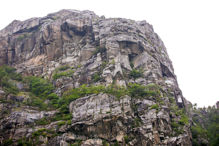 A rock formation along Lysefjord near Stavanger, Norway.