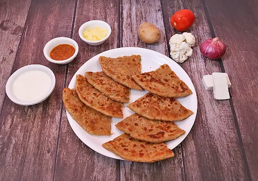 Mix Veg Paratha+Paneer Do Pyaza Paratha+Butter+Pickle+Curd